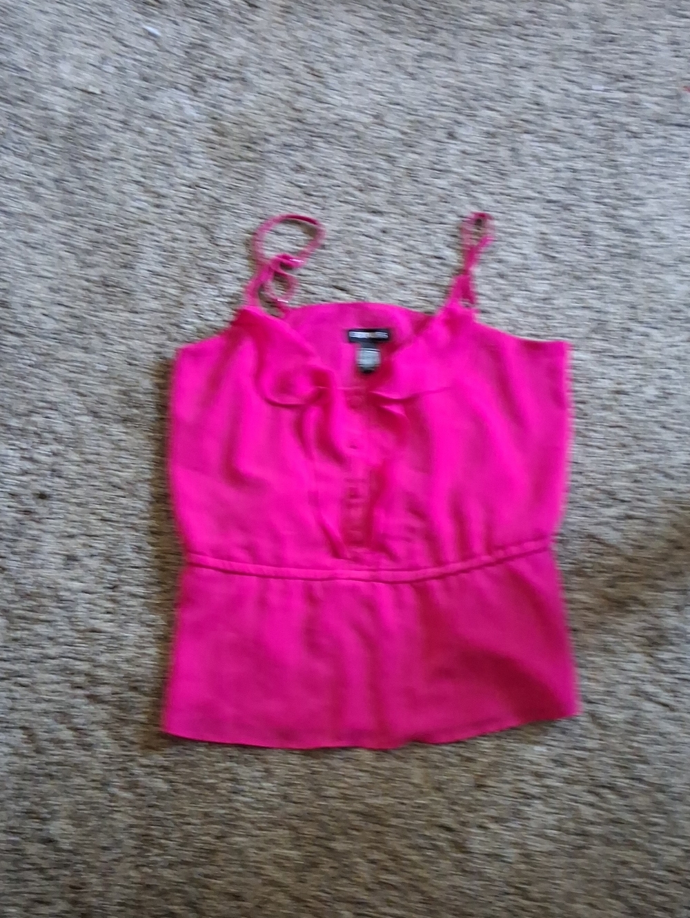 Express Hot Pink Ruffle-Front Spaghetti Strap Camisole